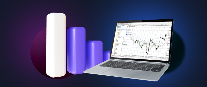 A laptop featuring MT4 and charts side by side, exemplifying the application of fundamental analysis.