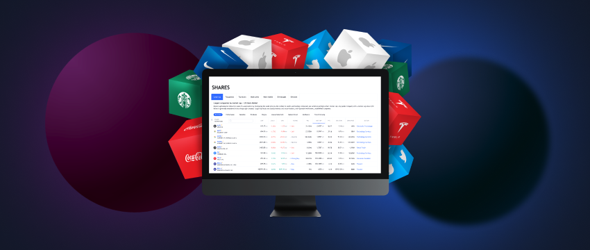 A monitor featuring forex data with well-known brand logos in the background, highlighting the connection between stock trading and market influence.