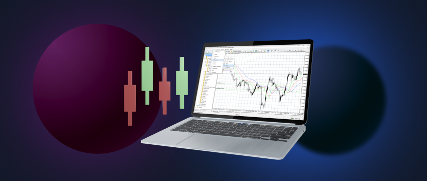 A laptop displaying a chart and a candle, representing an online trading platform.