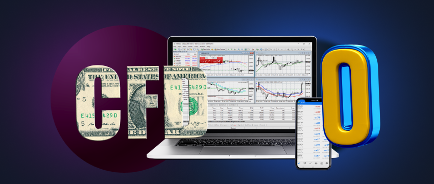 CFD Logo Amidst Numerical Symbolism, Capturing Market Analysis and Trading Dynamics.