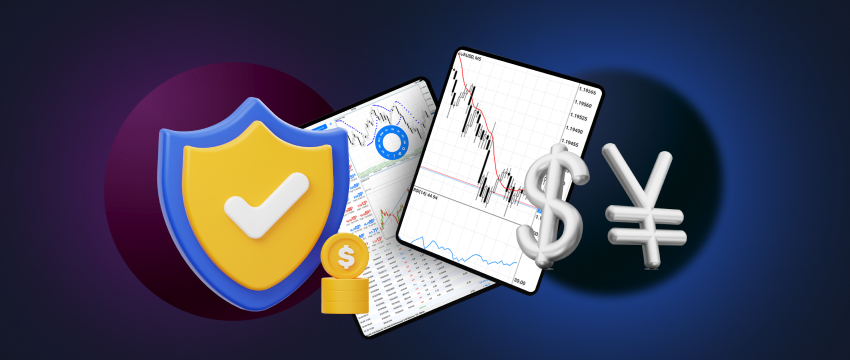 Picture of forex trading with leading brokers, highlighting currency pairs, focusing on safety, including dollar and yen.