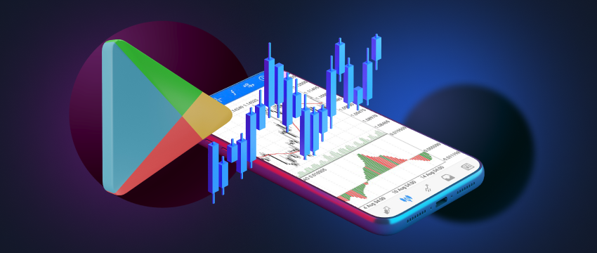 An image showing an android app for trading forex on MT4 platform. Available for download on Android devices like tablets and mobile phones.