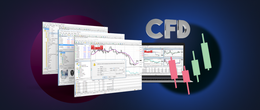 Pantalla de tableta que muestra la negociación de CFD en el mercado de divisas con una variedad de pares de divisas en una plataforma de negociación.