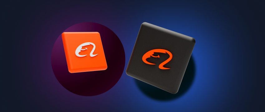 Two phones in orange and black featuring the letter 'a', symbolizing Alibaba's e-commerce shopping products logo.