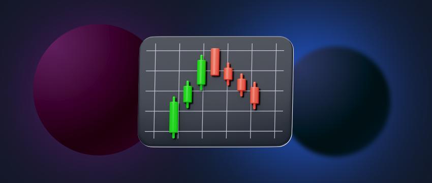 Stock chart on a tablet with a blue background, representing analysis on trading platforms for scalping strategies.