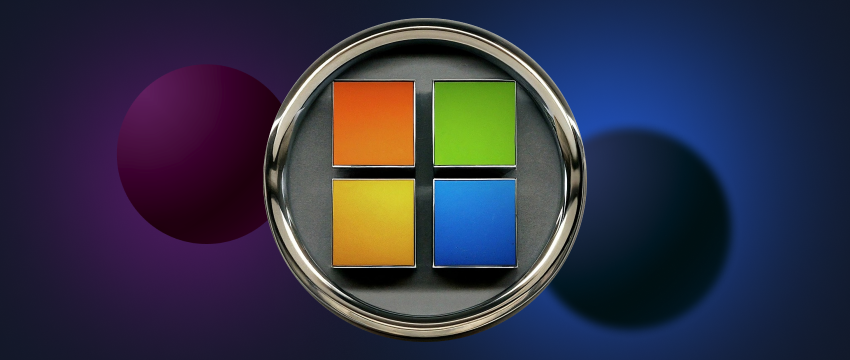 Microsoft logo featuring four colored squares forming a window, symbolizing innovation and technology.