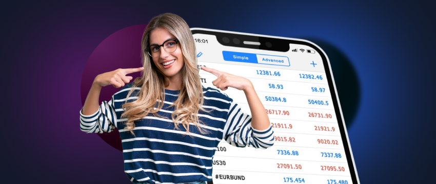 Una mujer levanta su teléfono, mostrando un gráfico bursátil, símbolo de su participación activa en el mercado de valores.